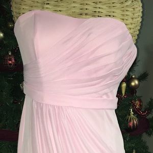 David’s Bridal Bridesmaid Long Strapless Dress
